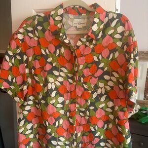 Trovata Linen Shirt - Birds of Paradis
